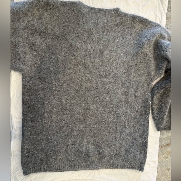 Casual Corner Angora wool blend argyle front sweater. - Picture 2 of 7